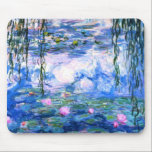 Monet Pink Water Lilies Mousepad<br><div class="desc">Ein Monet-Pink-Wasserlilienmaus mit schönen rosa Seerosen, die in einem ruhigen, blauen Teich mit Lilienpolstern schwimmen. Ein großartiges Monet-Geschenk für die Liebhaber von Impressionismus und französischer Kunst.</div>