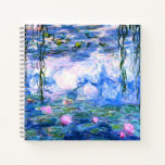 Monet Pink Water Lilies  Notizbuch<br><div class="desc">Ein Monet rosa Wasserlilienheft mit schönen rosa Seerosen,  die in einem ruhigen,  blauen Teich mit Lilienpolstern schwimmen. Ein großartiges Monet-Geschenk für die Liebhaber von Impressionismus und französischer Kunst.</div>