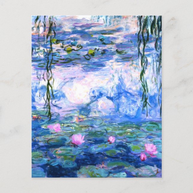 Monet Pink Water Lilies Paper Sheet (Vorderseite)