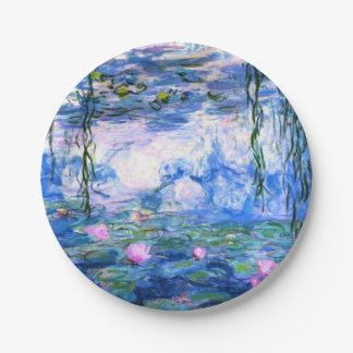Monet Pink Water Lilies Pappteller