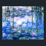 Monet Pink Water Lilies Poster<br><div class="desc">Ein Monet-rosa-Wasserlililienposter mit schönen rosa Seerosen,  die in einem ruhigen,  blauen Teich mit Lilienpolstern schwimmen. Ein großartiges Monet-Geschenk für die Liebhaber von Impressionismus und französischer Kunst.</div>