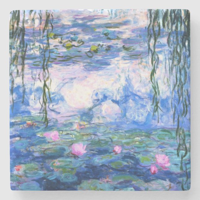 Monet Pink Water Lilies Steinuntersetzer (Vorderseite)