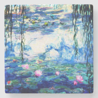 Monet Pink Water Lilies Stone Untersetzer