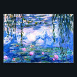 Monet Pink Water Lilies  Tischnummer<br><div class="desc">Eine rosa Monet-Wasserlililienkarte mit schönen rosa Seerosen,  die in einem ruhigen,  blauen Teich mit Lilienpolstern schwimmen. Ein großartiges Monet-Geschenk für die Liebhaber von Impressionismus und französischer Kunst.</div>