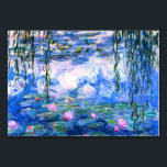 Monet Pink Water Lilies Tischnummer<br><div class="desc">Eine rosa Monet-Wasserlililienkarte mit schönen rosa Seerosen,  die in einem ruhigen,  blauen Teich mit Lilienpolstern schwimmen. Ein großartiges Monet-Geschenk für die Liebhaber von Impressionismus und französischer Kunst.</div>