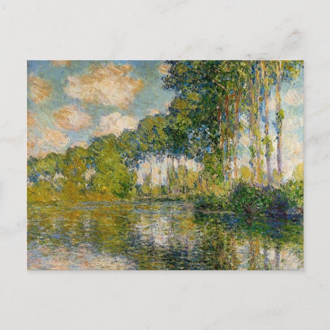 Monet - Poplars am Ufer des Flusses Epte Postkarte (Vorderseite)