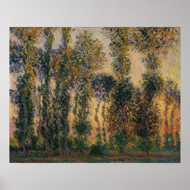 Monet - Poplars bei Giverny 1888 Poster (Vorne)