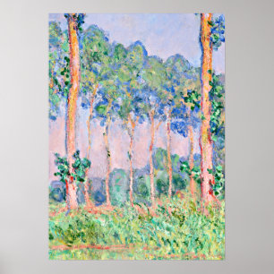 Monet - Poplars, rosa Wirkung Poster