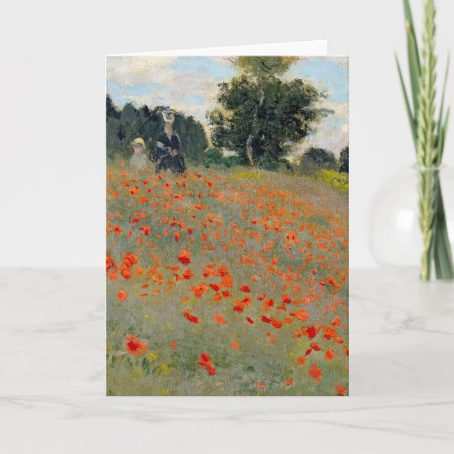Monet Poppies Grußkarte Karte (Vorderseite)