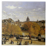 Monet - Quai du Louvre, Kunstmalerei Fliese<br><div class="desc">Quai du Louvre,  Kunstmalerei des französischen Impressionisten Claude Monet,  1867</div>