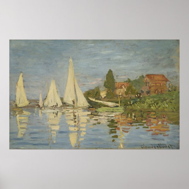 Monet - Regattas in Argenteuil Poster (Vorne)