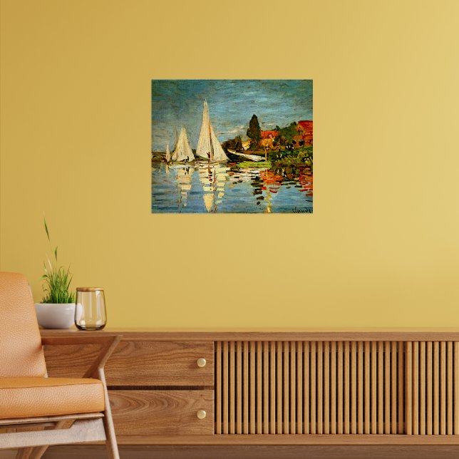 Monet, Regattas in Argenteuil Poster (Wohnzimmer 2)