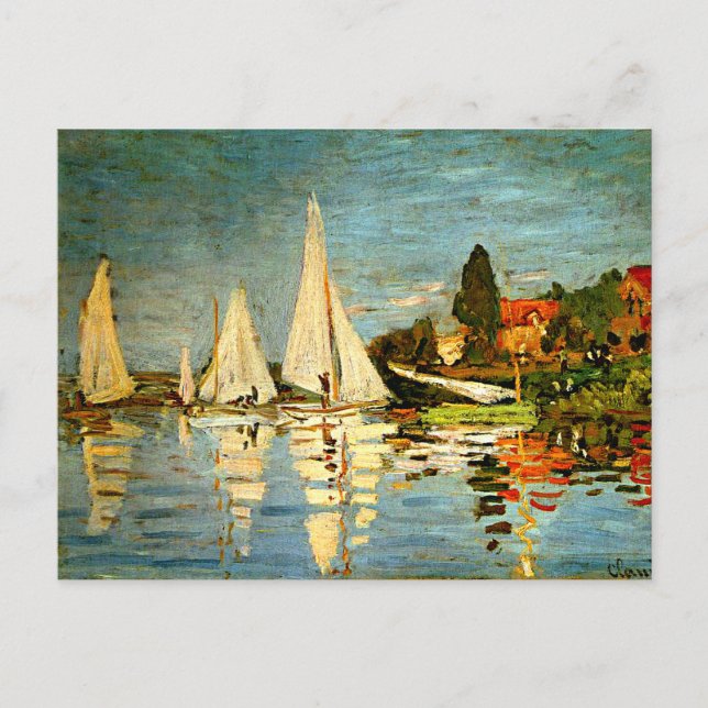 Monet, Regattas in Argenteuil Postkarte (Vorderseite)