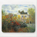 Monet Rosen-Garten-Mausunterlage Mousepad<br><div class="desc">Monet Rosen-GartenMausunterlage. Öl auf Leinwand ab 1883. Französischer Impressionist Claude Monet schuf einige der schönsten Gartenlandschaften nahe seinem Zuhause in Giverny. Dieses ist eine seiner früheren Arbeiten, die einen Rosengarten am Morgen nahe Argenteuil darstellen. Die Arbeit kennzeichnet die gelben, roten und weißen Rosen, die friedlich vor einem Zuhause blühen, während...</div>