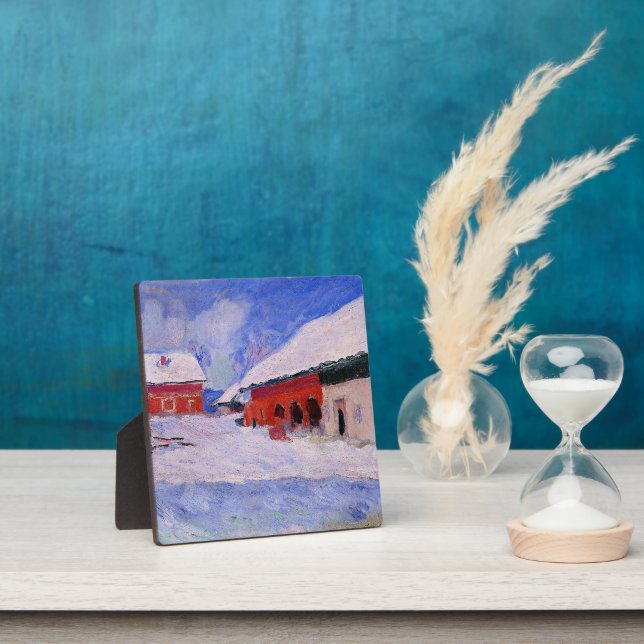 Monet - Rote Häuser in Bjornegaard Fotoplatte (InSitu)