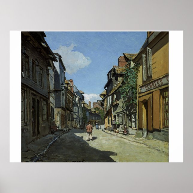 Monet Rue de la Bavole Honfleur Poster (Vorne)