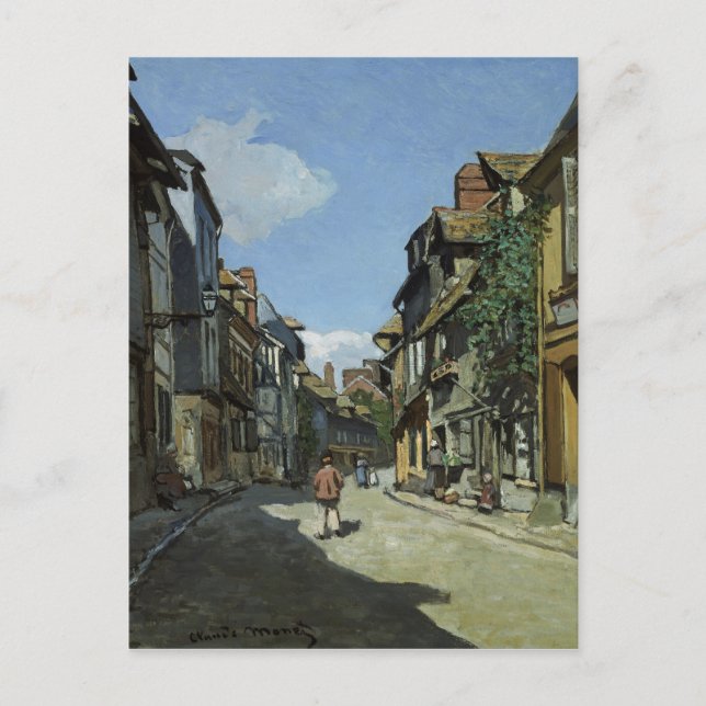 Monet Rue de la Bavole Honfleur Postkarte (Vorderseite)