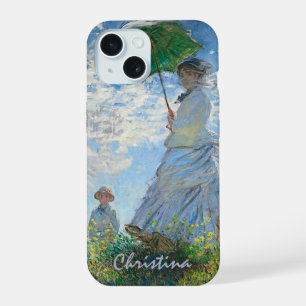 Monet’s Frau mit einem Sonnenschirm – Anpassbar iPhone 15 Hülle