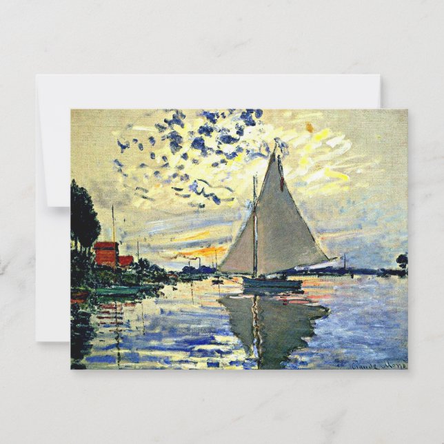 Monet - Sailboat at le Petit Gennevilliers Karte (Vorderseite)