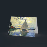 Monet - Sailboat at le Petit Gennevilliers Karte<br><div class="desc">Claude Monet bemalt,  Sailboat bei le Petit Gennevilliers</div>