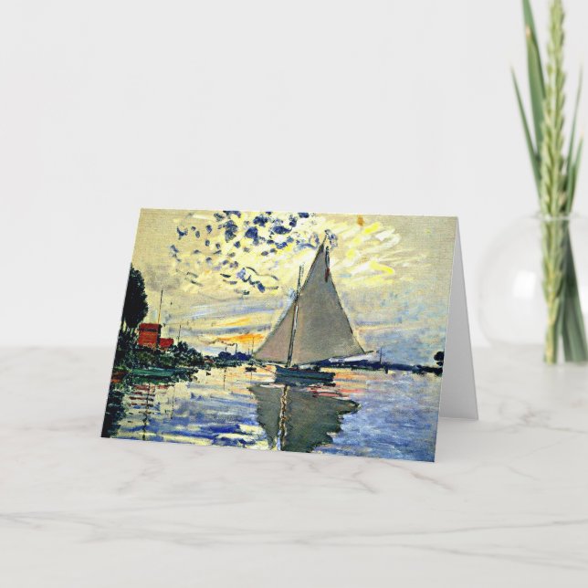 Monet - Sailboat at le Petit Gennevilliers Karte (Vorderseite)