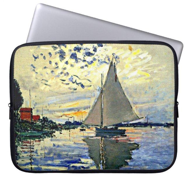 Monet - Sailboat at le Petit Gennevilliers Laptopschutzhülle (Vorderseite)