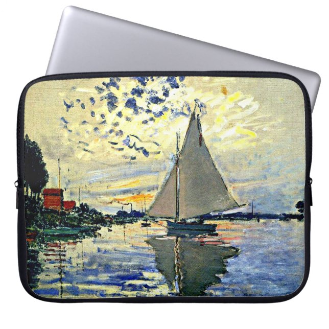Monet - Sailboat at le Petit Gennevilliers Laptopschutzhülle (Vorderseite)
