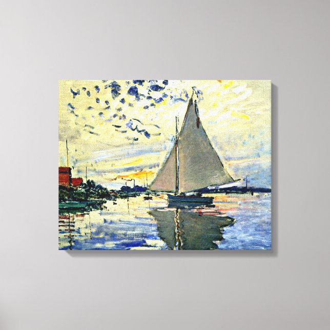 Monet - Sailboat at le Petit Gennevilliers Leinwanddruck (Vorderseite)