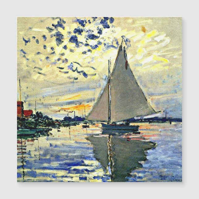 Monet - Sailboat at le Petit Gennevilliers, Magnetkarte (Vorderseite)