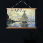 Monet - Sailboat at le Petit Gennevilliers Wandteppich Mit Holzrahmen<br><div class="desc">Claude Monets berühmtes Gemälde,  Sailboat bei le Petit Gennevilliers.</div>