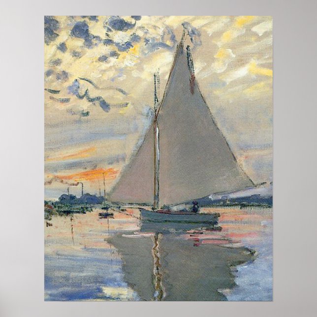 Monet Sailboat Französisch Impressionist Poster (Vorne)