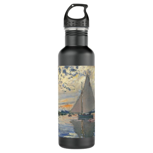 Monet Sailboat Französische Impressionismus Klassi Edelstahlflasche (Vorderseite)
