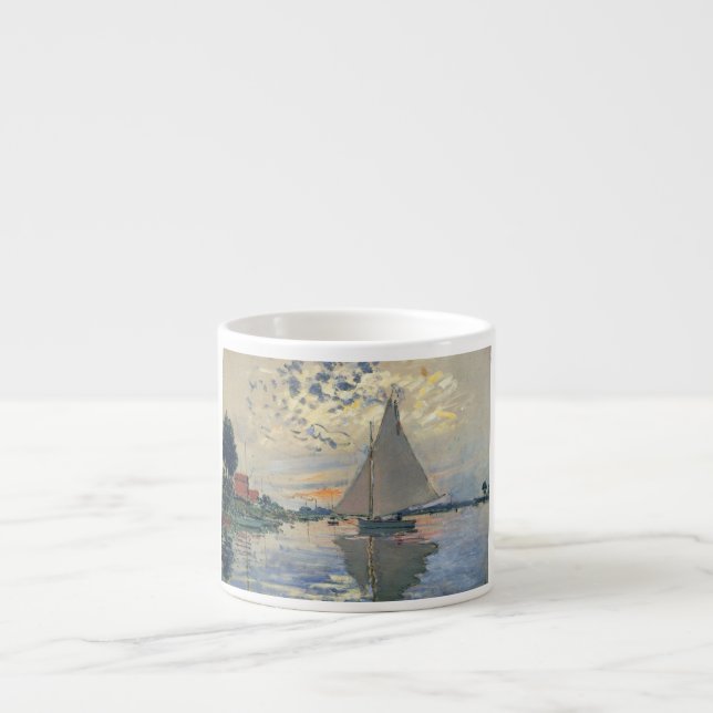 Monet Sailboat Französische Impressionismus Klassi Espressotasse (Vorderseite)