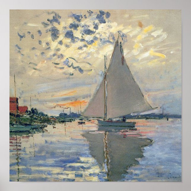 Monet Sailboat Französische Impressionismus Klassi Poster (Vorne)