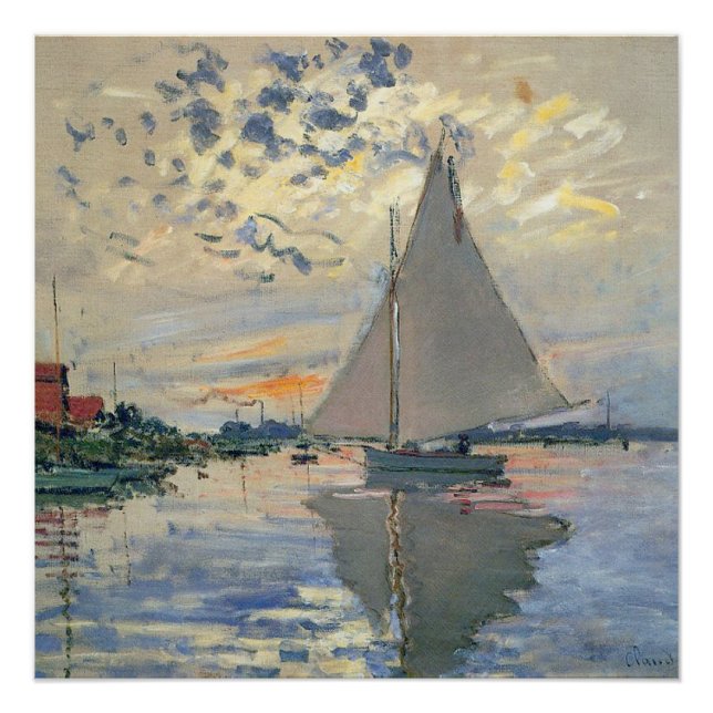 Monet Sailboat Französische Impressionismus Klassi Poster (Vorderseite)
