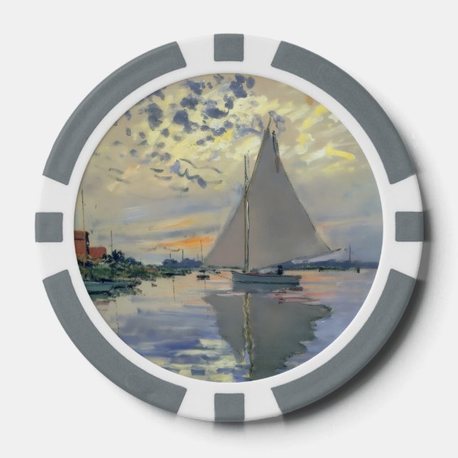 Monet Sailboat French Impressionism Classic Art Pokerchips (Vorderseite)