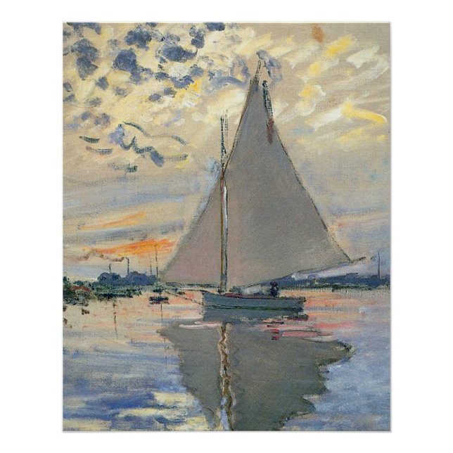 Monet Sailboat French Impressionism Classic Art Poster (Vorderseite)