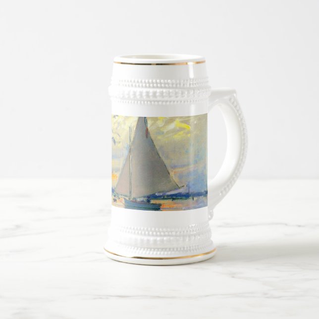 Monet Sailboat in Le Petit-Gennevilliers Bierglas (VorderseiteRechts)