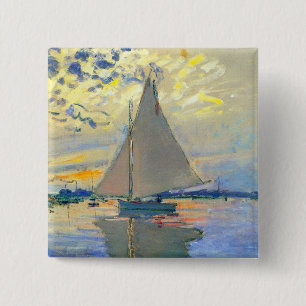 Monet Sailboat in Le Petit-Gennevilliers Button