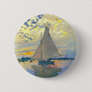 Monet Sailboat in Le Petit-Gennevilliers Button