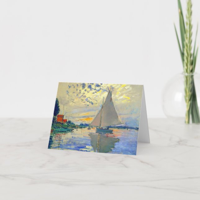 Monet Sailboat in Le Petit-Gennevilliers Einladung (Vorderseite)