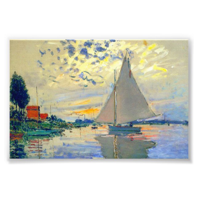 Monet Sailboat in Le Petit-Gennevilliers Fotodruck (Vorne)