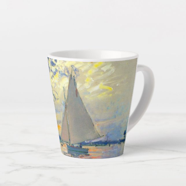 Monet Sailboat in Le Petit-Gennevilliers Milchtasse (Rechte Ecke)