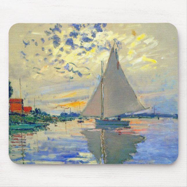 Monet Sailboat in Le Petit-Gennevilliers Mousepad (Vorne)