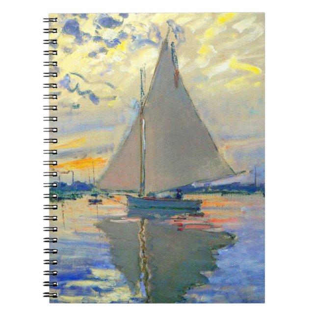 Monet Sailboat in Le Petit-Gennevilliers Notizblock (Vorderseite)