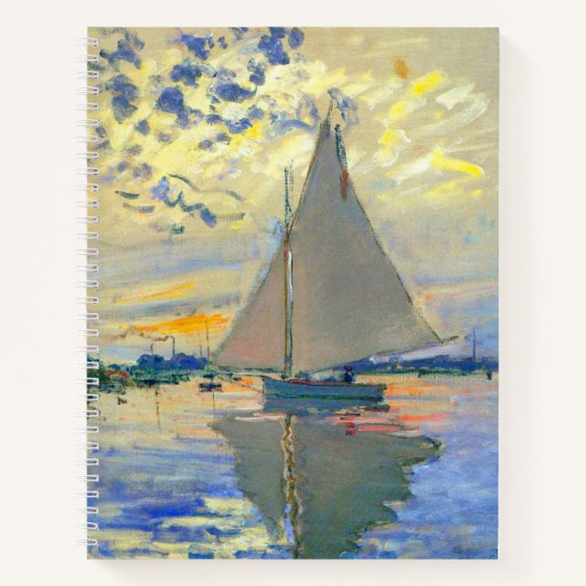 Monet Sailboat in Le Petit-Gennevilliers Notizbuch (Vorderseite)
