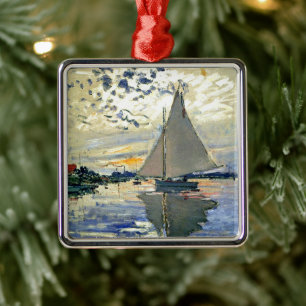 Monet - Sailboat in Le Petit-Gennevilliers Ornament Aus Metall