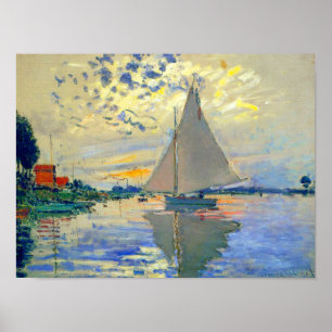 Monet Sailboat in Le Petit-Gennevilliers Poster