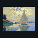 Monet Sailboat in Le Petit-Gennevilliers Postkarte<br><div class="desc">Postkarte mit Claude Monets Ölgemälde Sailboat in Le Petit-Gennevilliers (1874). Ein ruhiges Segelboot segelt in Paris,  Frankreich. Ideal für Liebhaber des Impressionismus und französischer Kunstsammler!</div>