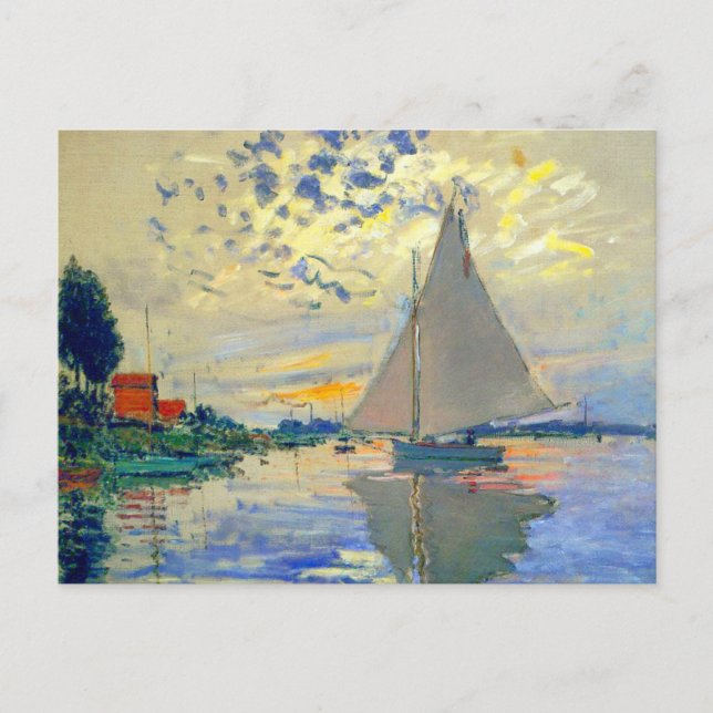 Monet Sailboat in Le Petit-Gennevilliers Postkarte (Vorderseite)